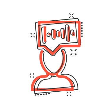 Komik tarzda ses tanıma simgesi. Kimlik doğrulama sesi Vect