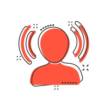 Komik tarzda Zihin farkındalık simgesi. Fikir insan vektör karikatür il