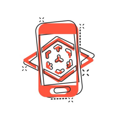 Komik tarzda artırılmış gerçeklik simgesi. Vr cihaz vektör karikatür 