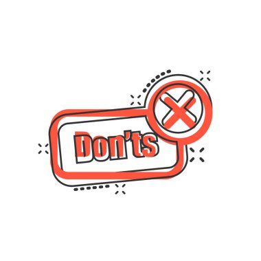 Komik tarzda simge işareti yapmayın. Vektör karikatür illüstratör aksine