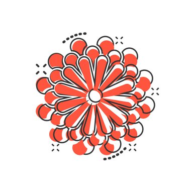 Komik tarzda çiçek yaprağı simgesi. Manolya, Dahlia vektör karikatür