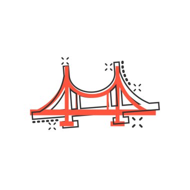 Komik tarzda köprü işareti simgesi. Drawbridge vektör karikatür illus