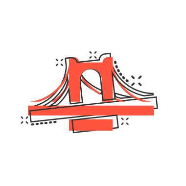 Komik tarzda köprü işareti simgesi. Drawbridge vektör karikatür illus