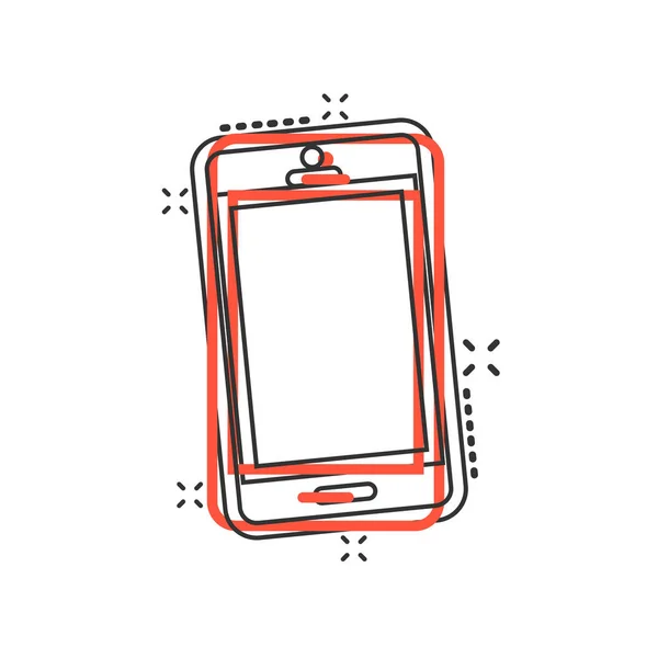 Εικονίδιο υπογραφή συσκευής τηλέφωνο σε στυλ κόμικ. Διανυσματικά κινούμενα σχέδια smartphone — Διανυσματικό Αρχείο