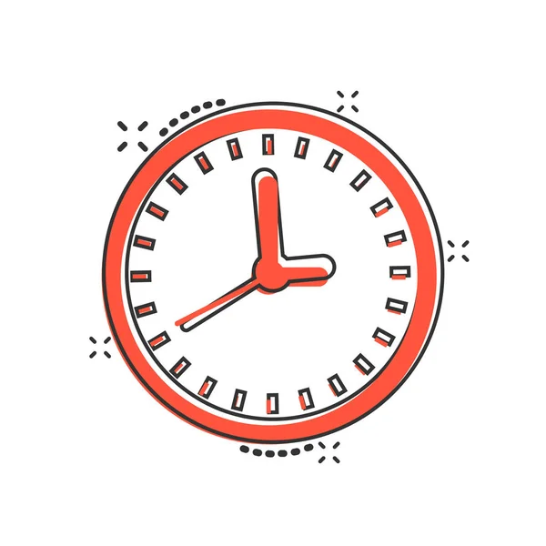 Icona del segno dell'orologio in stile comico. Vettore di gestione del tempo cartone animato i — Vettoriale Stock