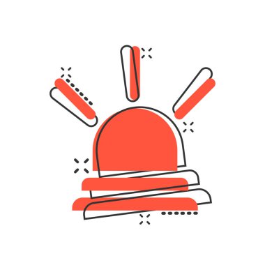 Komik tarzda acil siren simgesi. Polis alarm vektör karikatür