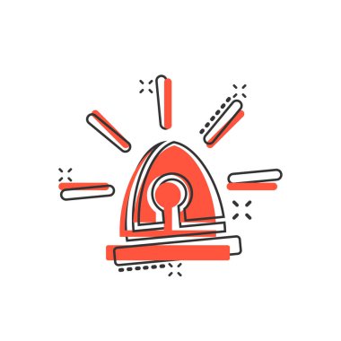 Komik tarzda acil siren simgesi. Polis alarm vektör karikatür