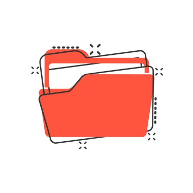 Komik tarzda dosya klasörü simgesi. Belgeler arşiv vektör cartoo