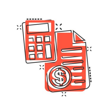 Komik tarzda para hesaplama simgesi. Bütçe bankacılık vektör araba