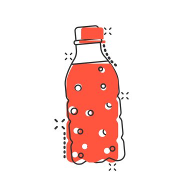 Vektör çizgi film şarabı, bira, su şişesi ikonu. Alc