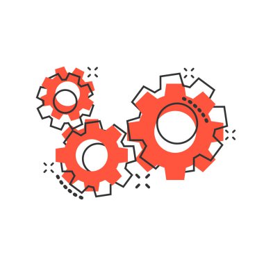 Çizgi roman tarzında vektör karikatür ikonu. Çark konsepti illus