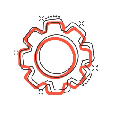 Çizgi roman tarzında vektör karikatür ikonu. Çark konsepti illus