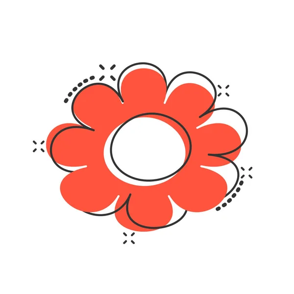 Icono de flor de manzanilla de dibujos animados vectoriales en estilo cómico. Daisy conce — Vector de stock