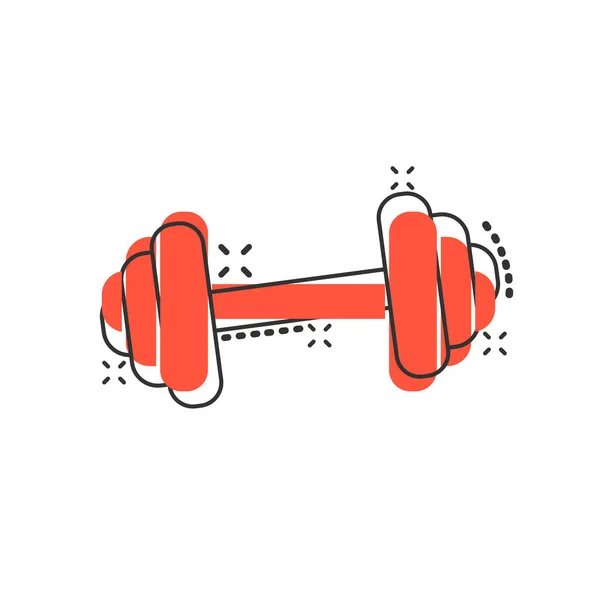 Vector cartoon dumbbell fitness gym icon in comic style. Barbell — ストックベクタ