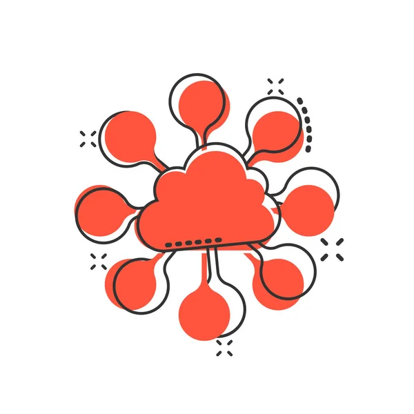 Icona della tecnologia di cloud computing vettoriale in stile fumetto. Io... — Vettoriale Stock