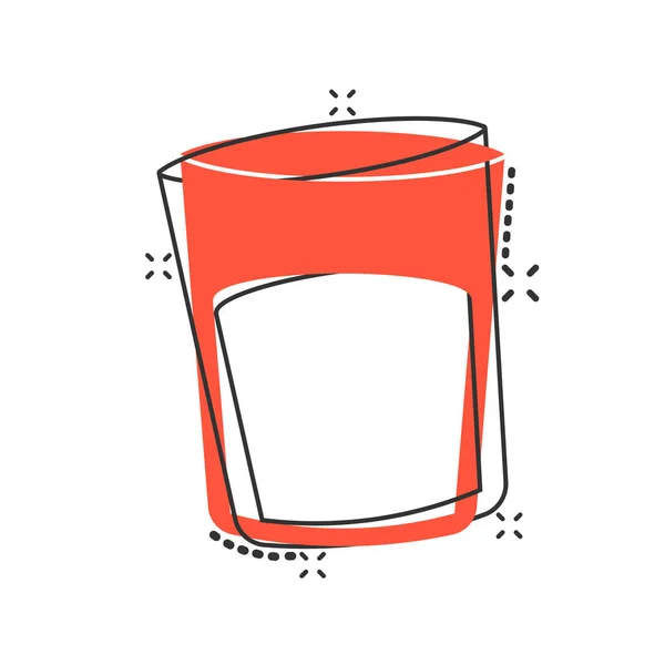 Vattenglas ikon i komisk stil. Soda glas vektor tecknad illus — Stock vektor