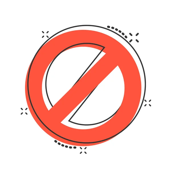 Vector cartoon stop sign icon in comic style. Danger symbol conc — Stock Vector