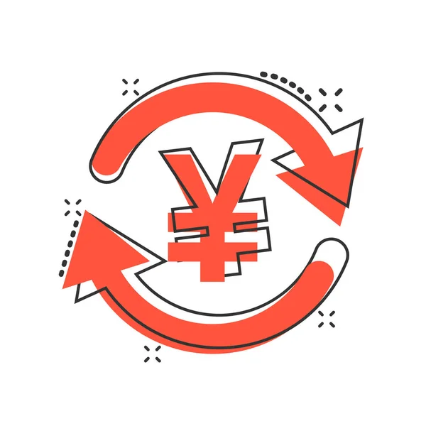 Vector cartoon yen, yuan geld munt pictogram in stripstijl. Yen. — Stockvector