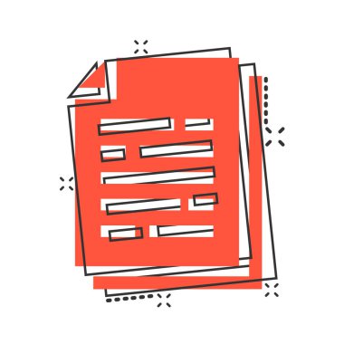 Çizgi roman tarzında vektör karikatür kağıt simgesi. Koşullar sayfası c