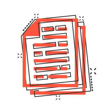 Çizgi roman tarzında vektör karikatür kağıt simgesi. Koşullar sayfası c