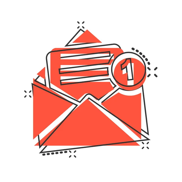 Icône de l'enveloppe de courrier dans un style comique. Email message vectoriel dessin animé — Image vectorielle