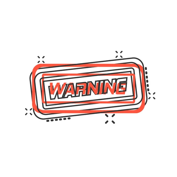 Warning, caution sign icon in comic style. Danger alarm vector c — Stock Vector