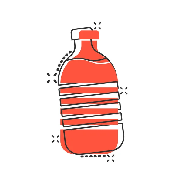 Икона бутылки воды в комическом стиле. Векторный вагон из пластиковой бутылки — стоковый вектор