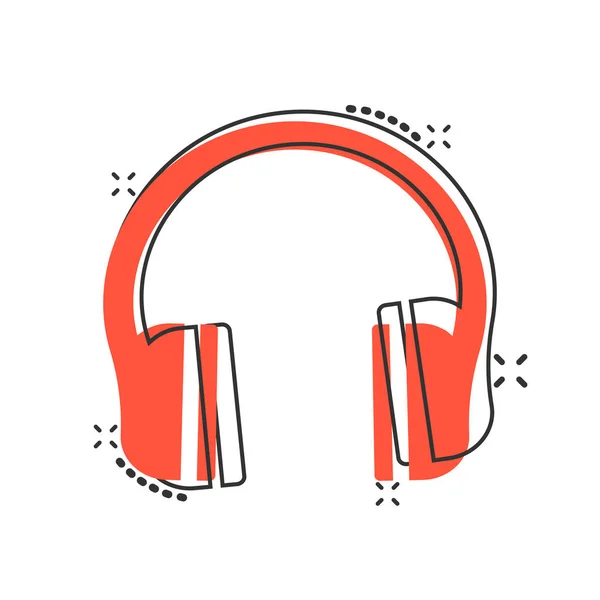 Fülhallgató fejhallgató ikon képregény stílusban. Fülhallgató vektor rajzfilm — Stock Vector