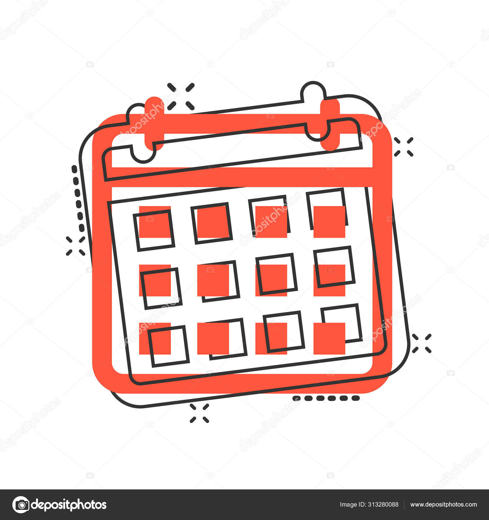 Calendar Agenda Icon In Comic Style Planner Vector Cartoon Illu Vector Image By C Sanek Vector Stock