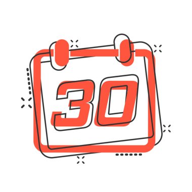 Çizgi roman tarzında takvim gündem simgesi. Planlayıcı vektör karikatürü illu