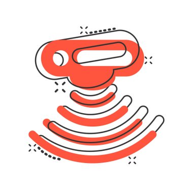 Hareket algılayıcı simgesi çizgi roman tarzında. Dalgalar vektör karikatür çizimi