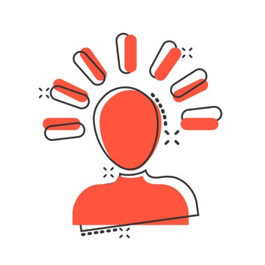 Komedi tarzında zihin insanların simgesi. İnsan düş kırıklığı vektörü.