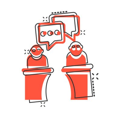 Siyasi münazara ikonu. Başkanlık vektör karikatürü 