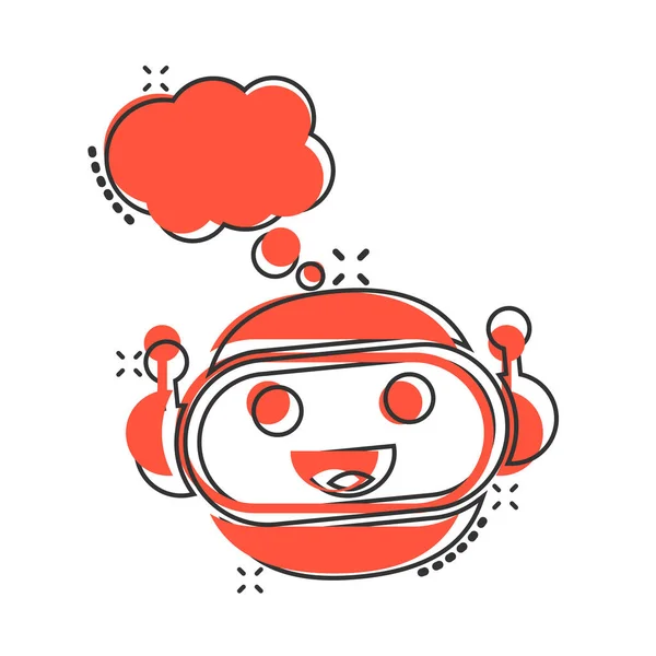 Ícone de chatbot robô bonito em estilo cômico. Bot carrinho de vetor operador — Vetor de Stock