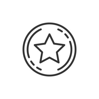 Sadakat simgesi düz stil. Beyaz üzerinde ödül vektör illüstrasyonu 