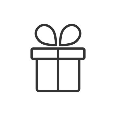 Düz tarzda hediye kutusu simgesi. Paket vektör çizimini sun