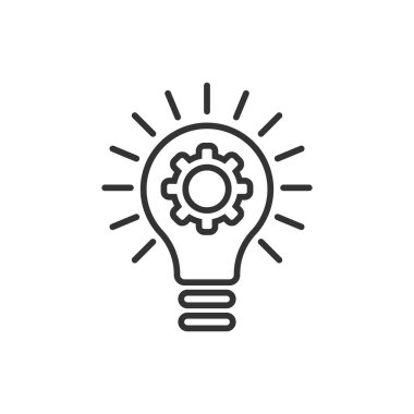 Düz stil icadı. Çark vektörü il olan ampul