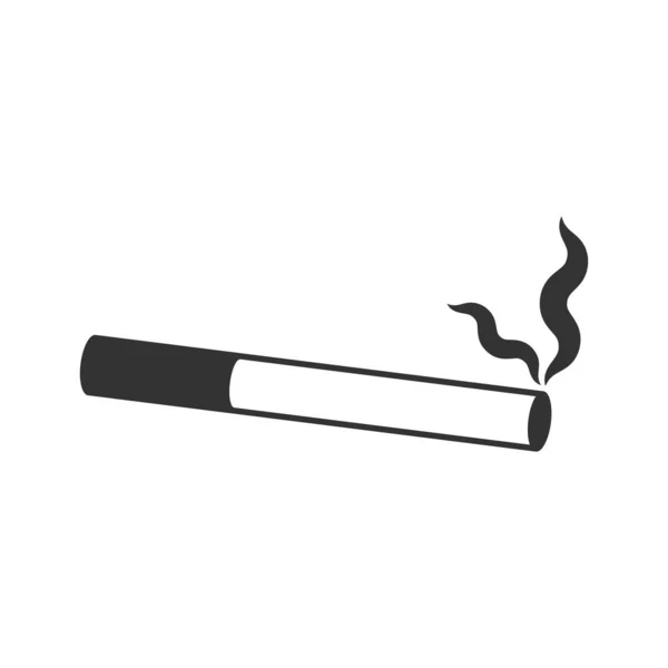 Icono de cigarrillo en estilo plano. Ilustración de vectores de humo en blanco — Archivo Imágenes Vectoriales