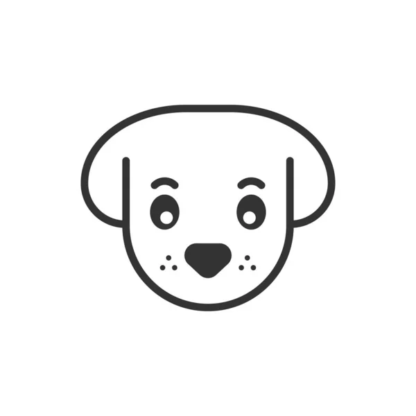 Dog head icon in flat style. Cute pet vector illustration on whi — Stock Vector