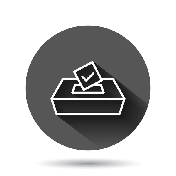 Hlasovat Ikonu Plochém Stylu Vektorová Ilustrace Volební Urny Černém Kulatém — Stockový vektor