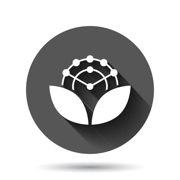 Ikona Przeciwutleniająca Płaskim Stylu Ilustracja Wektora Molekularnego Czarnym Okrągłym Tle — Wektor stockowy