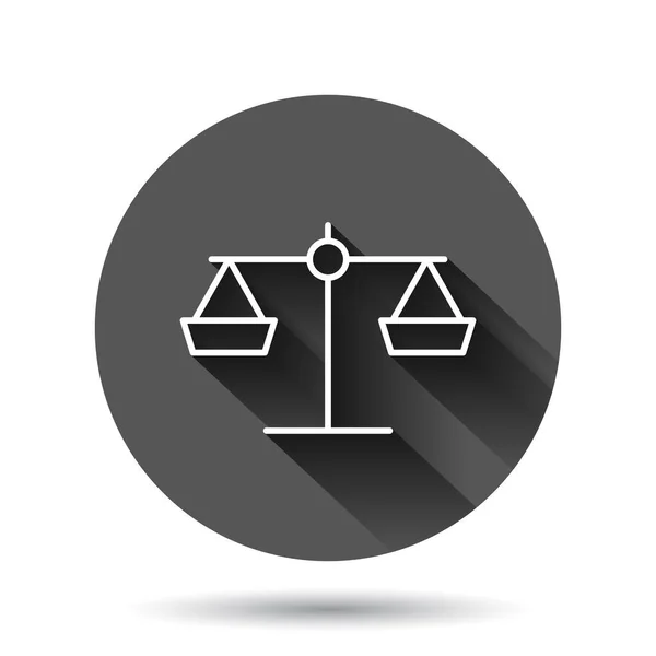 Κλίμακα Ισορροπία Εικονίδιο Επίπεδη Στυλ Εικονογράφηση Διάνυσμα Δικαιοσύνη Μαύρο Στρογγυλό — Διανυσματικό Αρχείο