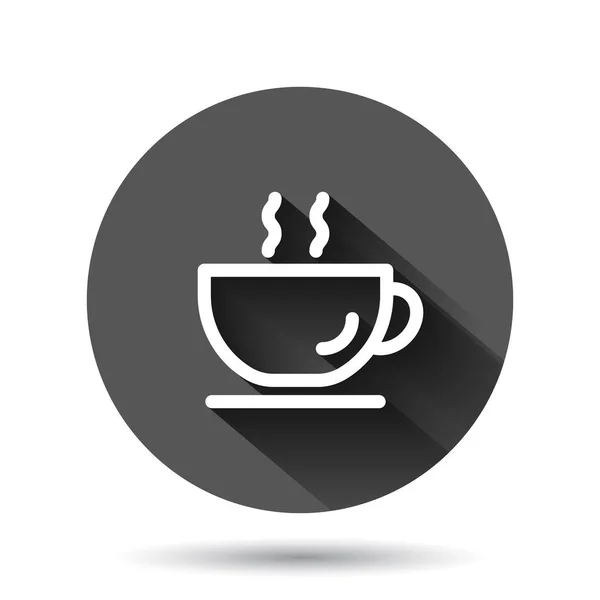 Coffee Cup Icon Flat Style Hot Tea Vector Illustration Black — Stock Vector
