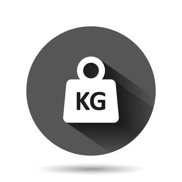 형태의 아이콘 Kilogram Dumbbell Vector Illustration Black Background Long Shadow — 스톡 벡터