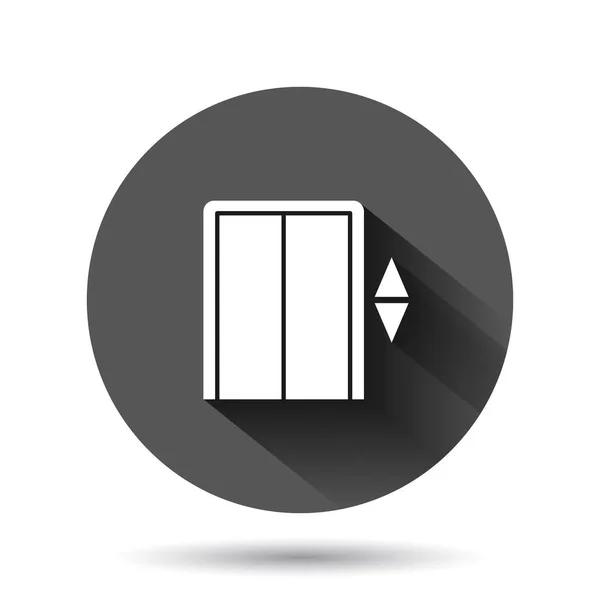 Aufzug Ikone Flachen Stil Lift Vektor Illustration Auf Schwarzem Rundem — Stockvektor
