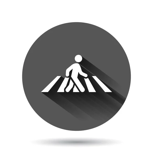Pedestrian Crosswalk Icon Flat Style People Walkway Sign Vector Illustration — Stock Vector
