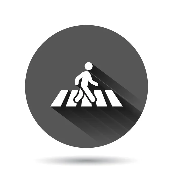 Ikon Penyeberangan Pejalan Kaki Dalam Gaya Datar Orang Orang Jalan - Stok Vektor