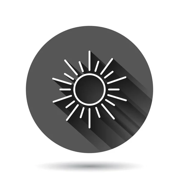 Sun Icon Flat Style Sunlight Sign Vector Illustration Black Background — Stock Vector