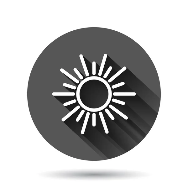 Sun Icon Flat Style Sunlight Sign Vector Illustration Black Background — Stock Vector