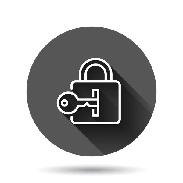 Locker Icon Flat Style Padlock Password Vector Illustration Black Background — Stock Vector